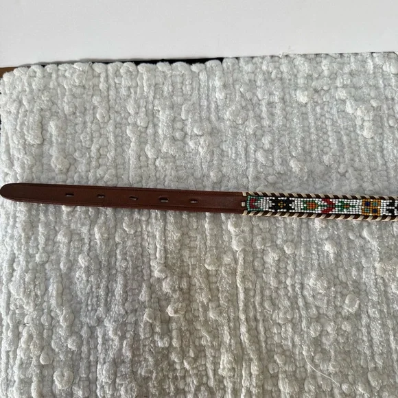 VTG 60s/70s Hand Tooled/Beaded Native Belt 26” Thunderbird Indian Belt - Picture 6 of 8